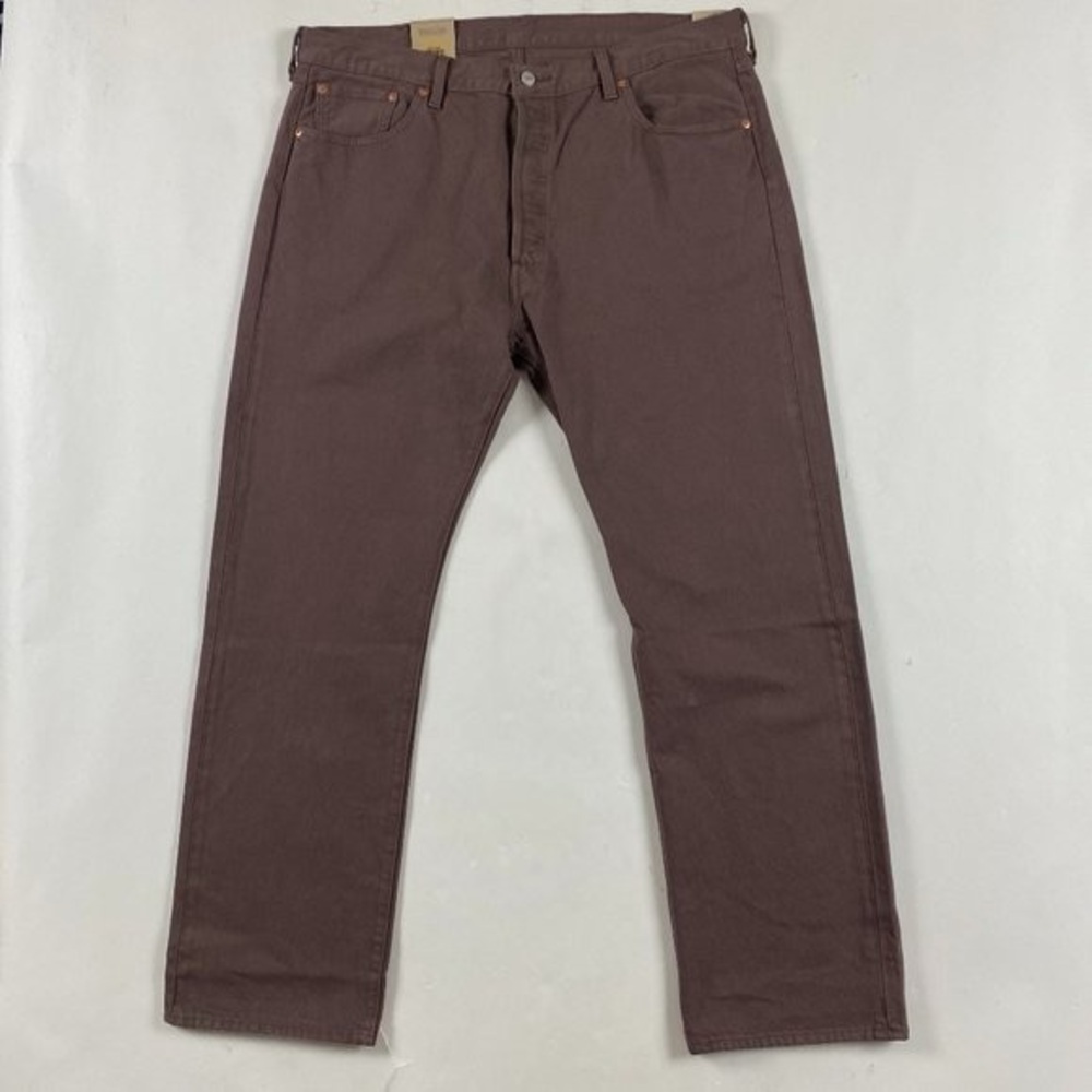 NWT Levis 501 Mocha Brown Jeans Mens 40 x 32 Cotton Button Fly Red Tab